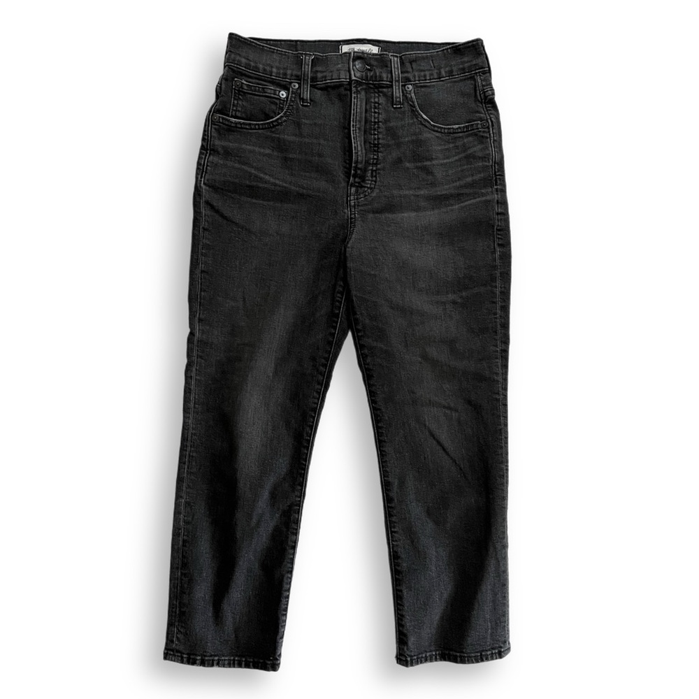 Madewell perfect vintage cropped jeans washed black (size 2P)